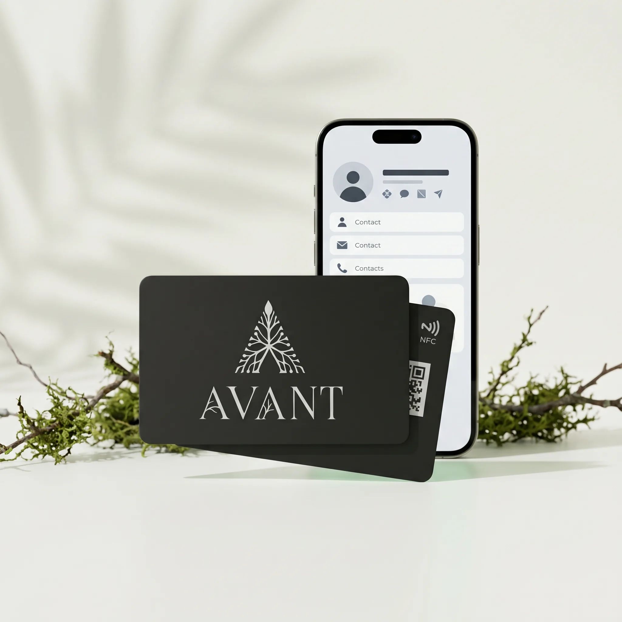 Avant Black product card and phone profile
